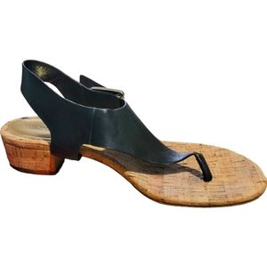 MICHAEL Michael Kors Black London Thong Heeled Sandals Size 7